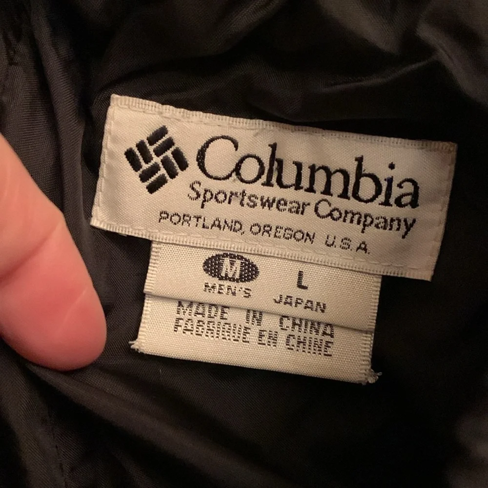 Columbia M heavy woven black ripstop nylon wind rain pants elastic drawstring